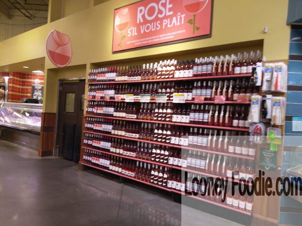 Whole Foods Market wall of Rose wine